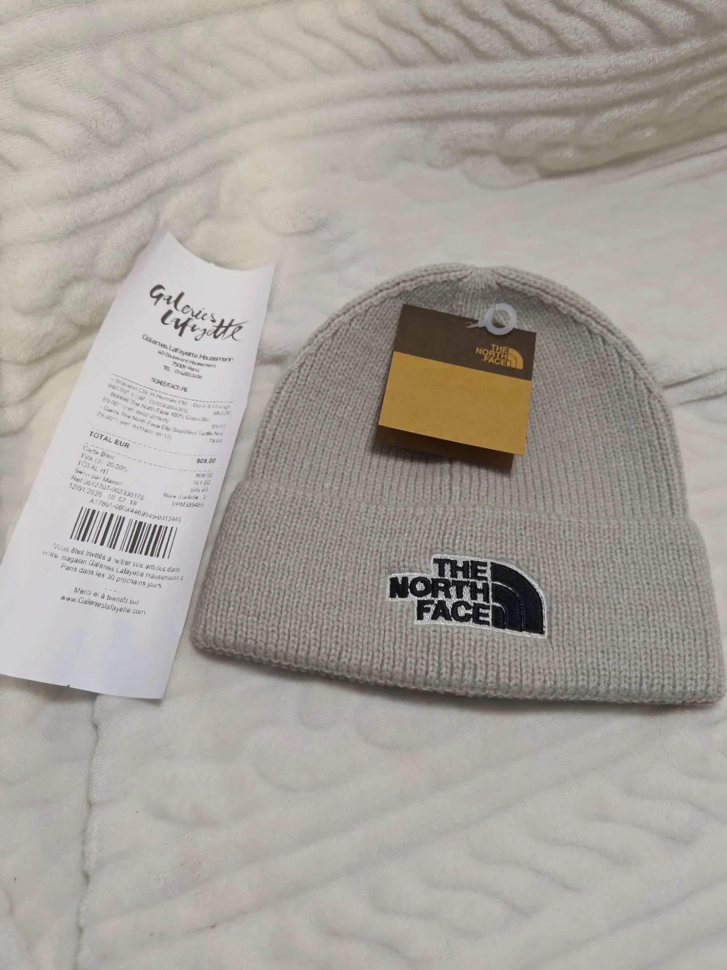 Bonnet The North Face beige en coton bio