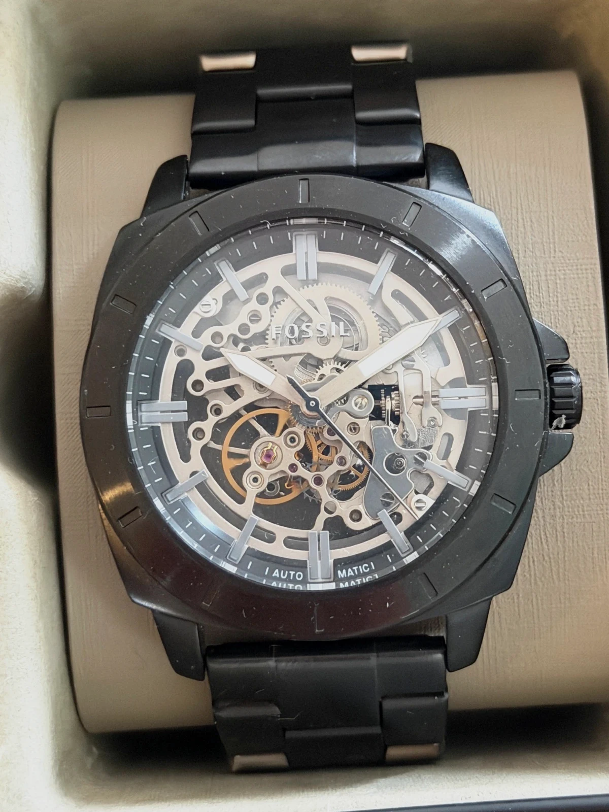 Montre Automatique Squelette Fossil - Très Bon État