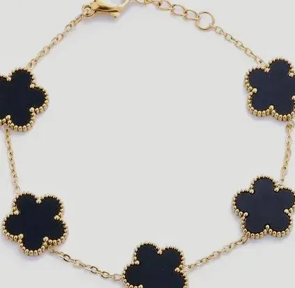 Bracelet trèfle or noir chaîne – Jolie – or noir – taille Taille unique 3