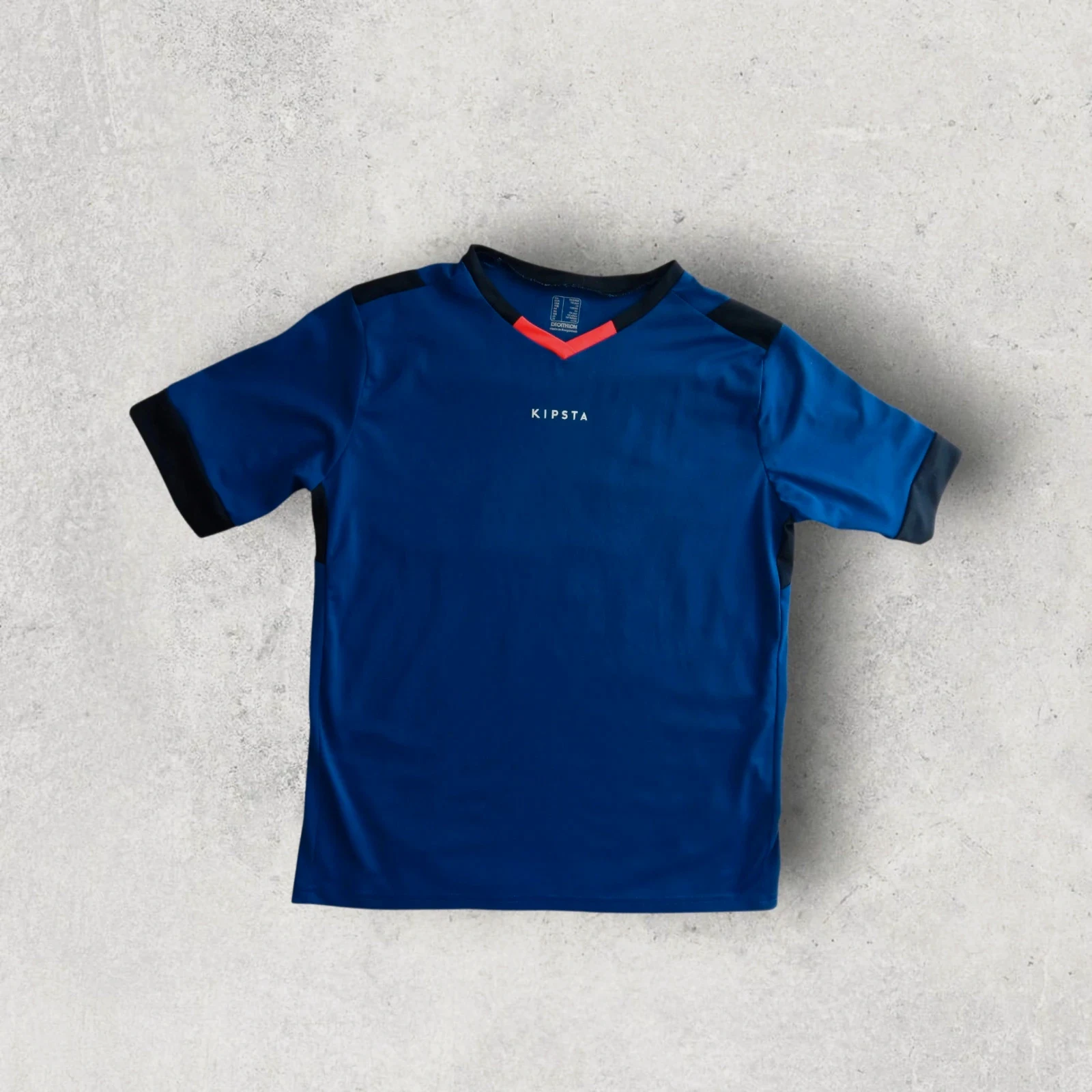 T-shirt Kipsta garçon 14 ans 164 cm – Bleu/Noir – Très bon état – Football / Sport