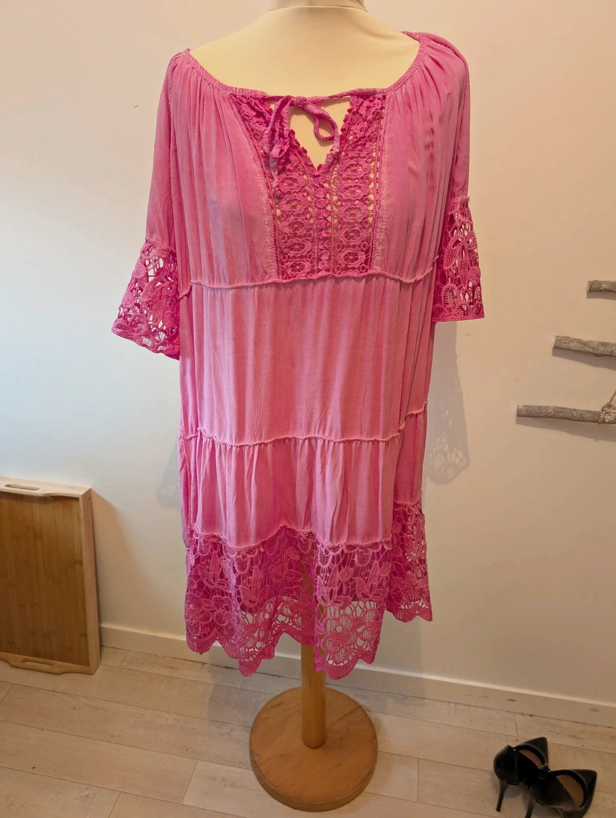 Robe tunique rose / été ) TU max 42 / neuve