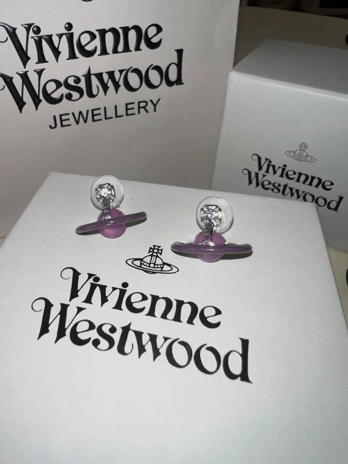 Boucles d'oreilles Vivienne Westwood Orb violettes – Vivienne Westwood – violet – taille Taille unique 4