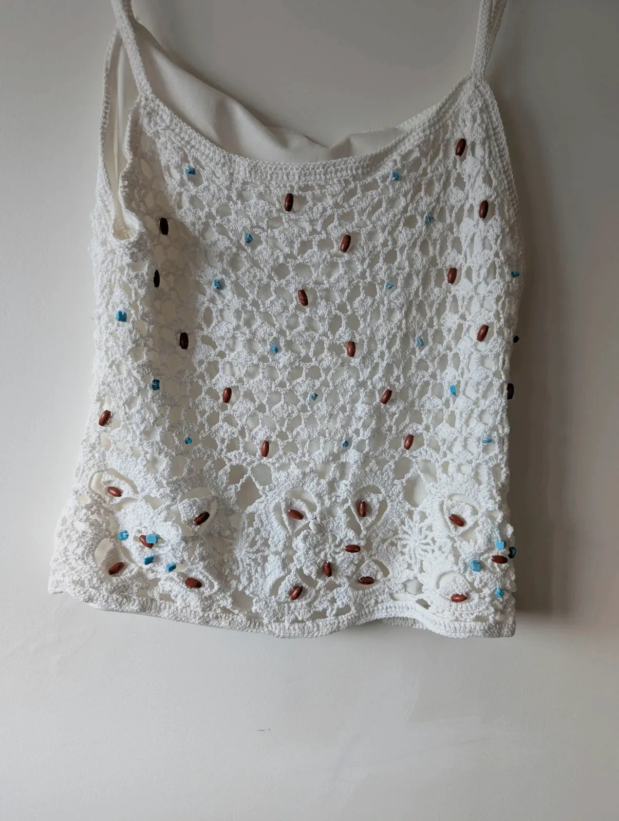 Vintage Débardeur Caraco top bretelle beige crochets taille 38/40 – taille M / 38 / 10 2