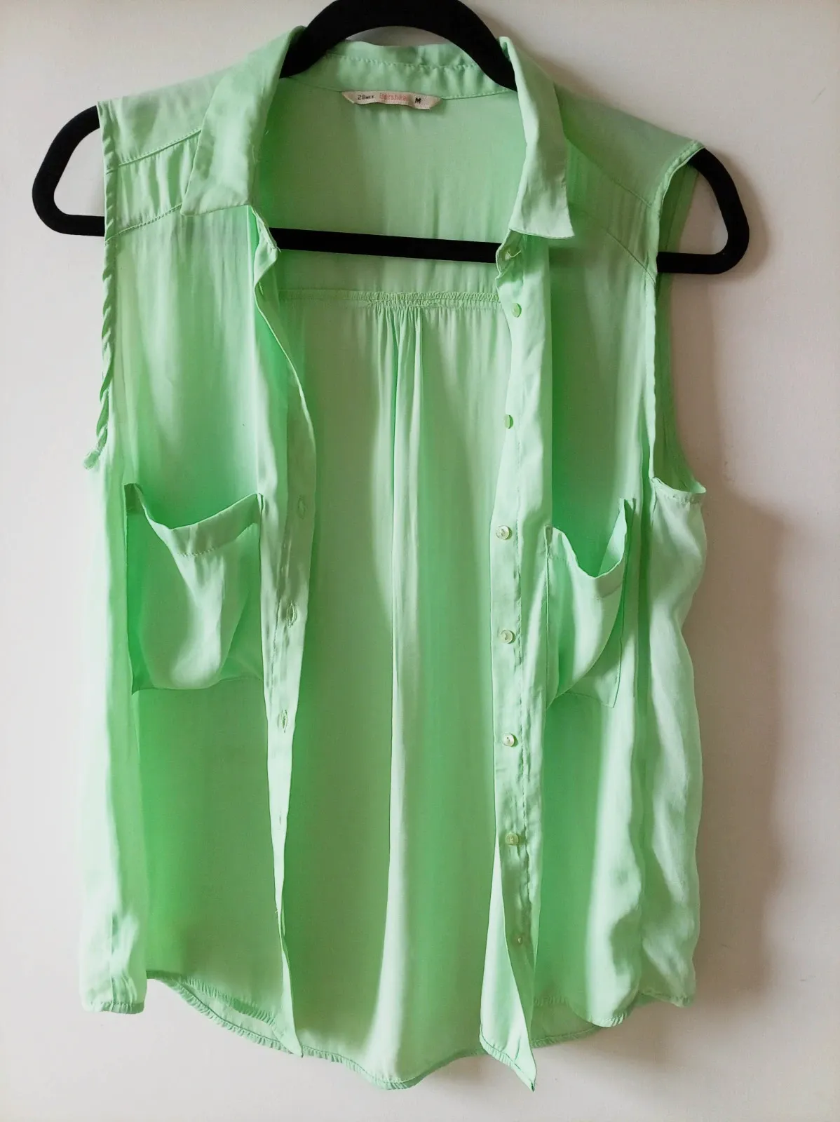 Camisa sin mangas verde agua pastel Bershka Size M – Bershka – taille M / 38 / 10 2