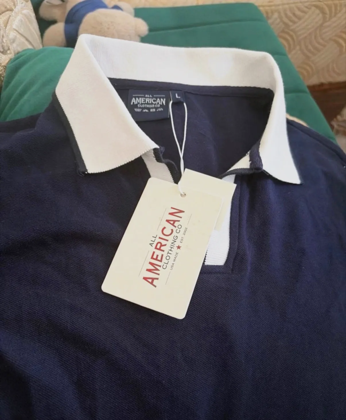 Polo All American Homme M Bleu Marine 100% Coton Neuf – Style USA Casual – All american – taille M 2