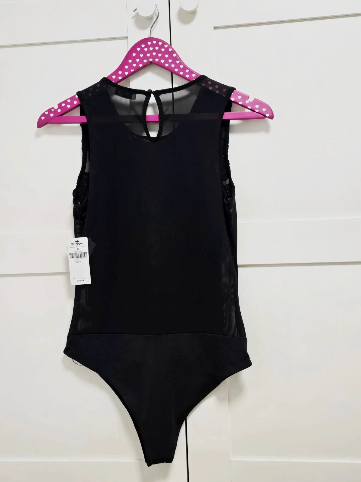 El Corte ingles Body negro con encaje floral Talla 40