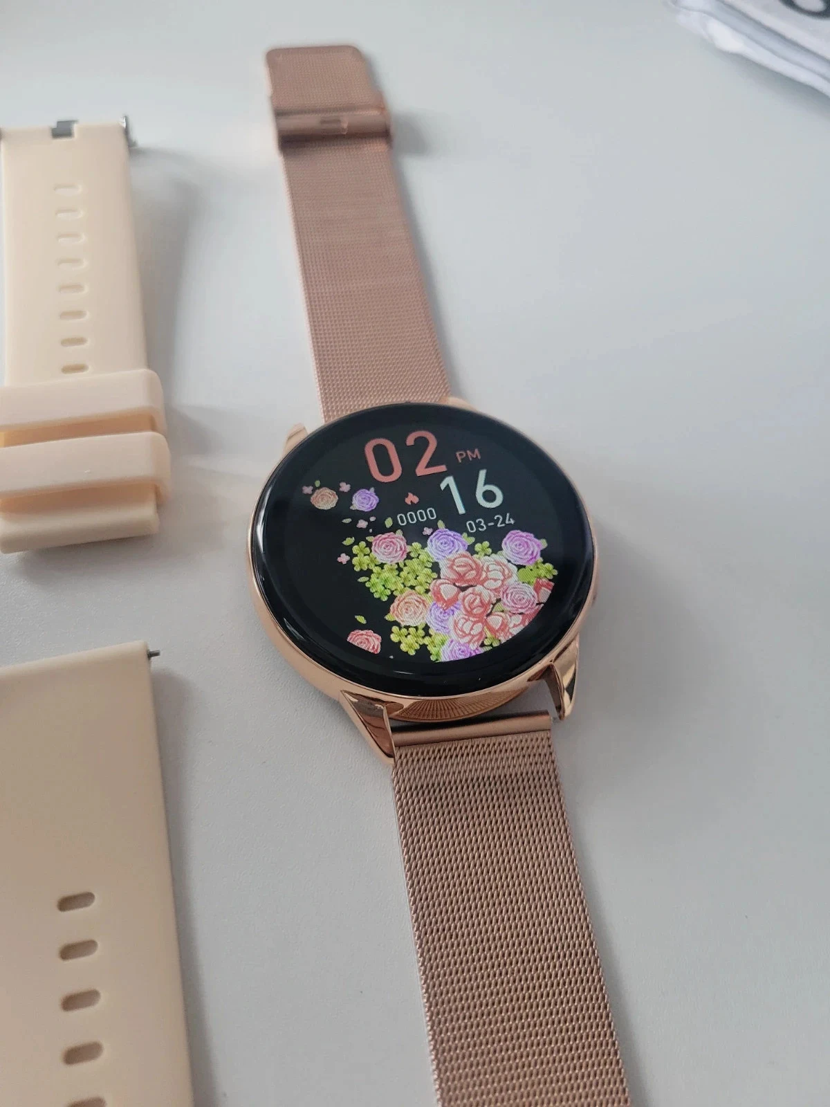 Montre connecté doré rose – taille 43–46 mm