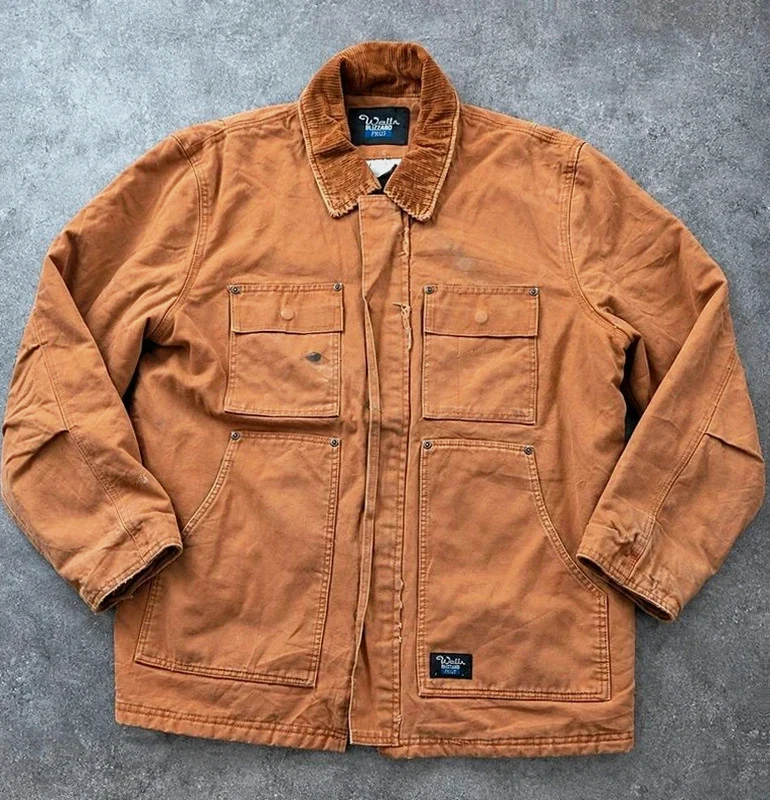 Veste workwear vintage Walls Blizzard Pruf L canvas marron chore jacket doublée