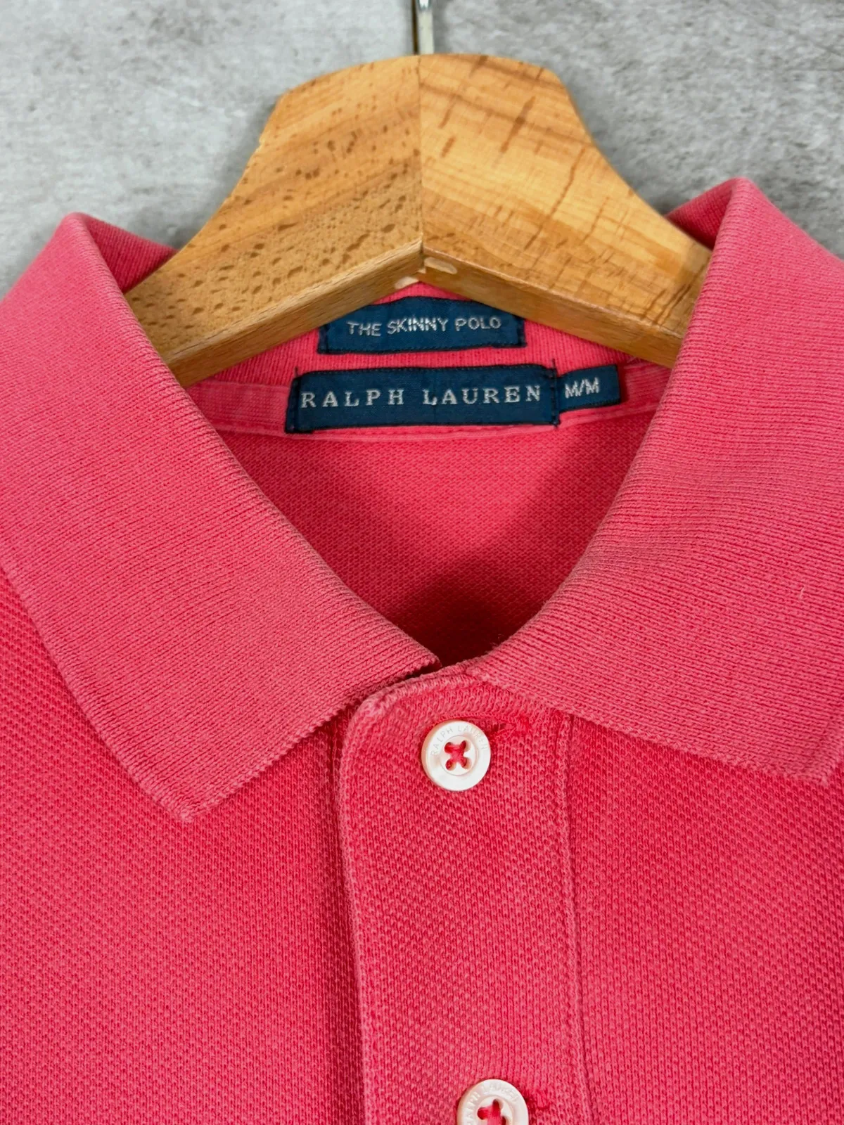 Ralph Lauren femme polo Skinny taille M slim fit rose fuchsia logo bleu coton – Ralph Lauren – taille M / 38 / 10 3