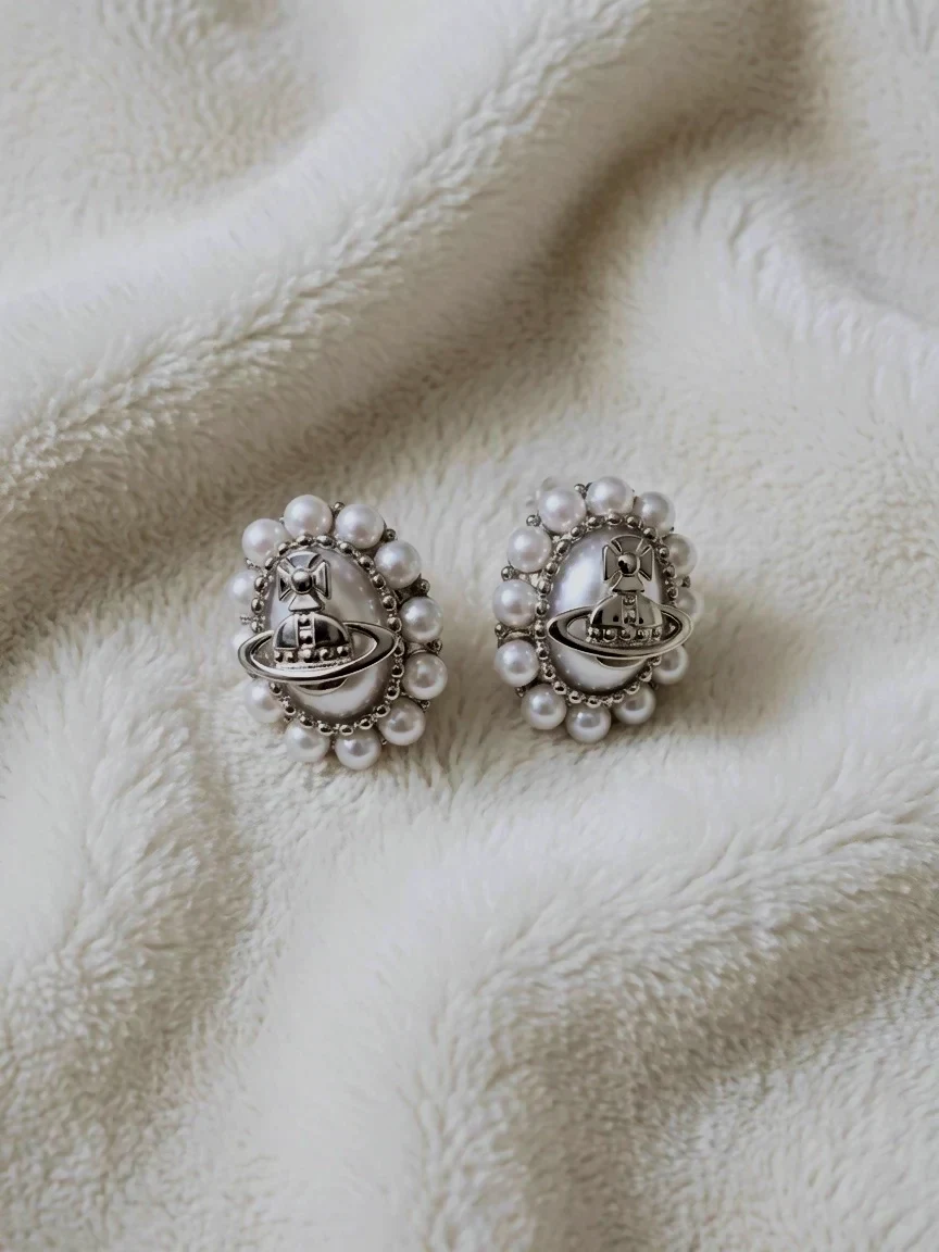 Boucles d'oreilles perles planet