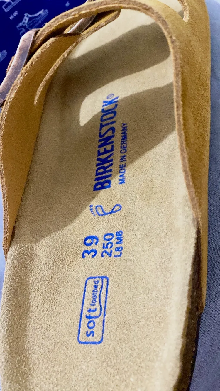 Sandales Birkenstock Arizona Camel Suède Neuf Taille 39 Authentique – Birkenstock – camel – taille EU 39 5
