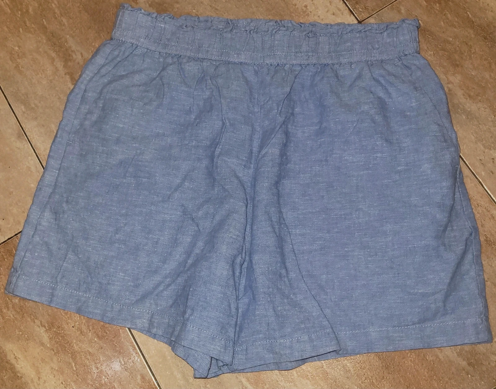 Shorts azules ligeros efecto lino dunnes stores talla s
