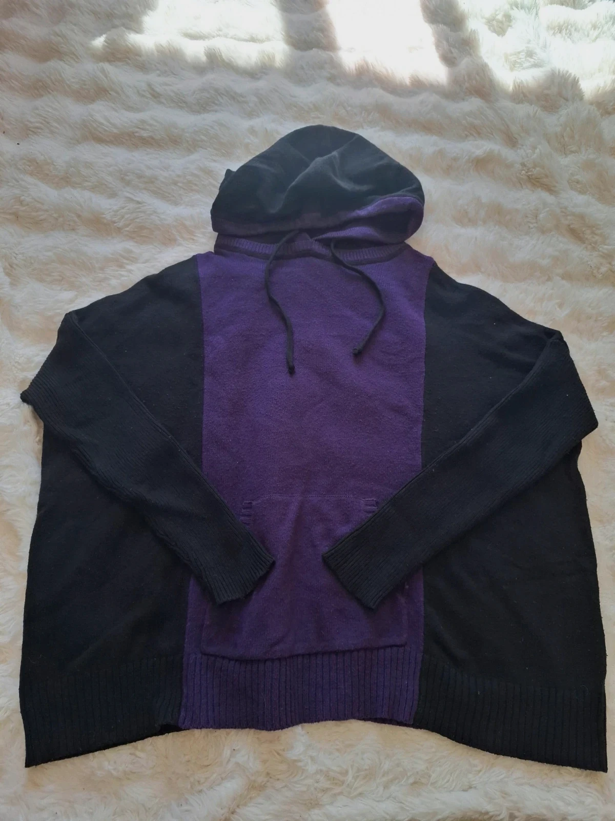 Sweat / Hoodie Rétro Vintage Oversize Largeur Ample Noir & Violet LRL Ralph Lauren T.L / L