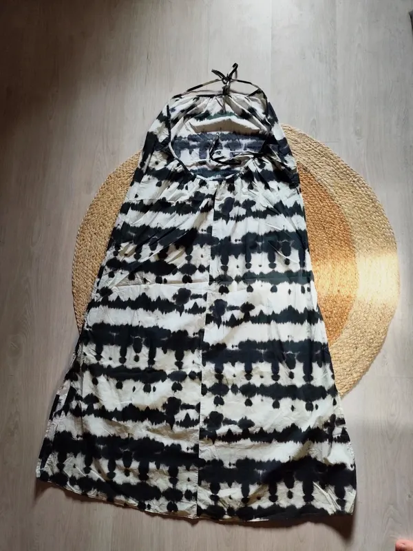 Robe longue tie and dye noir et blanc 🖤 – Vintage Dressing – taille M / 38 / 10 3