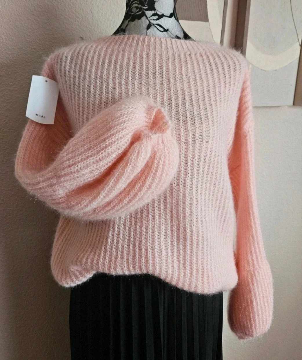 Sublime pull fluffy, manches lanternes 20% Mohair - TU 36 au 42 - Made in Italy – Boutique Parisienne – taille XL / 42 / 14