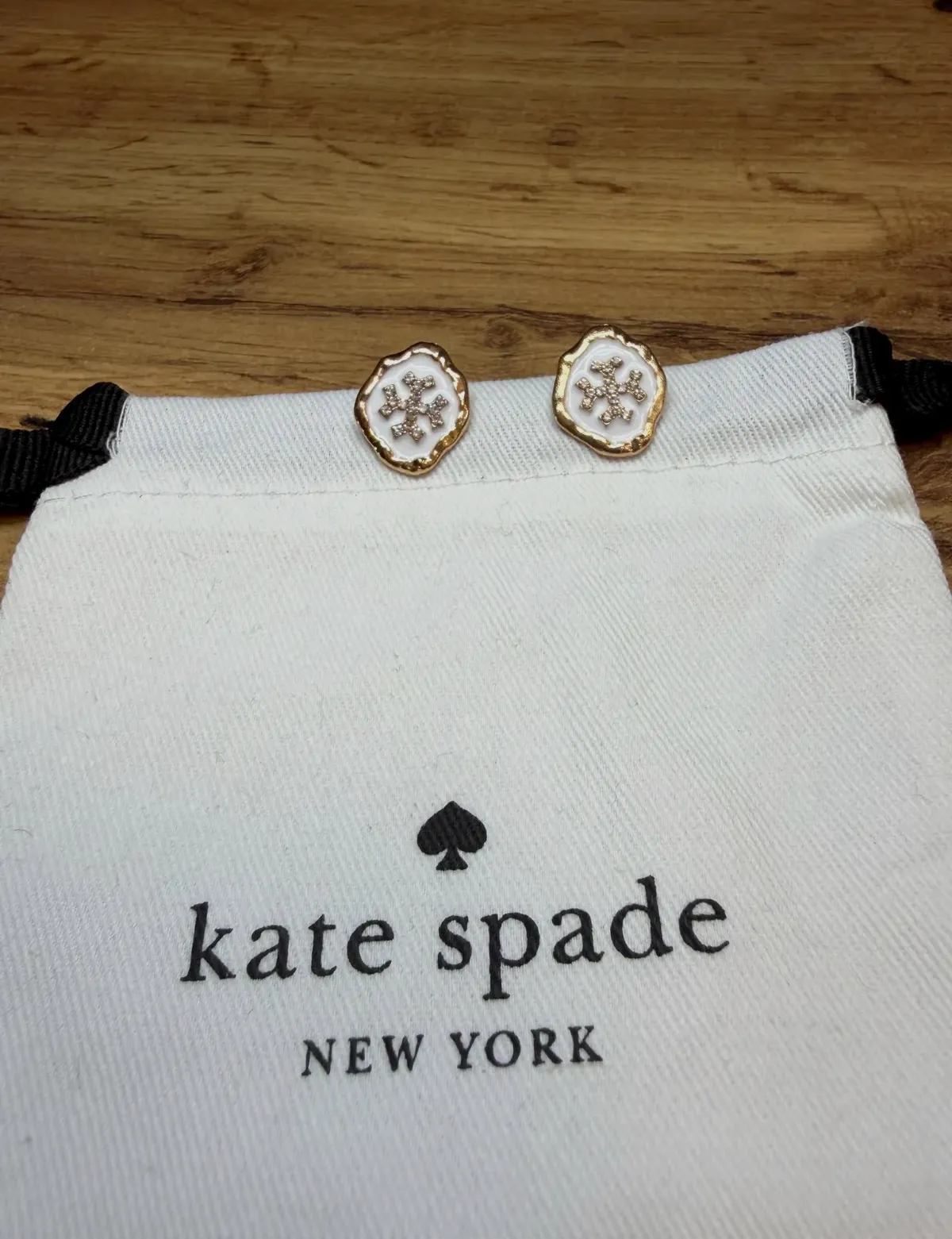 Boucles d'oreilles Kate Spade flocon strass – kate spade – blanc et doré – taille Taille unique 5