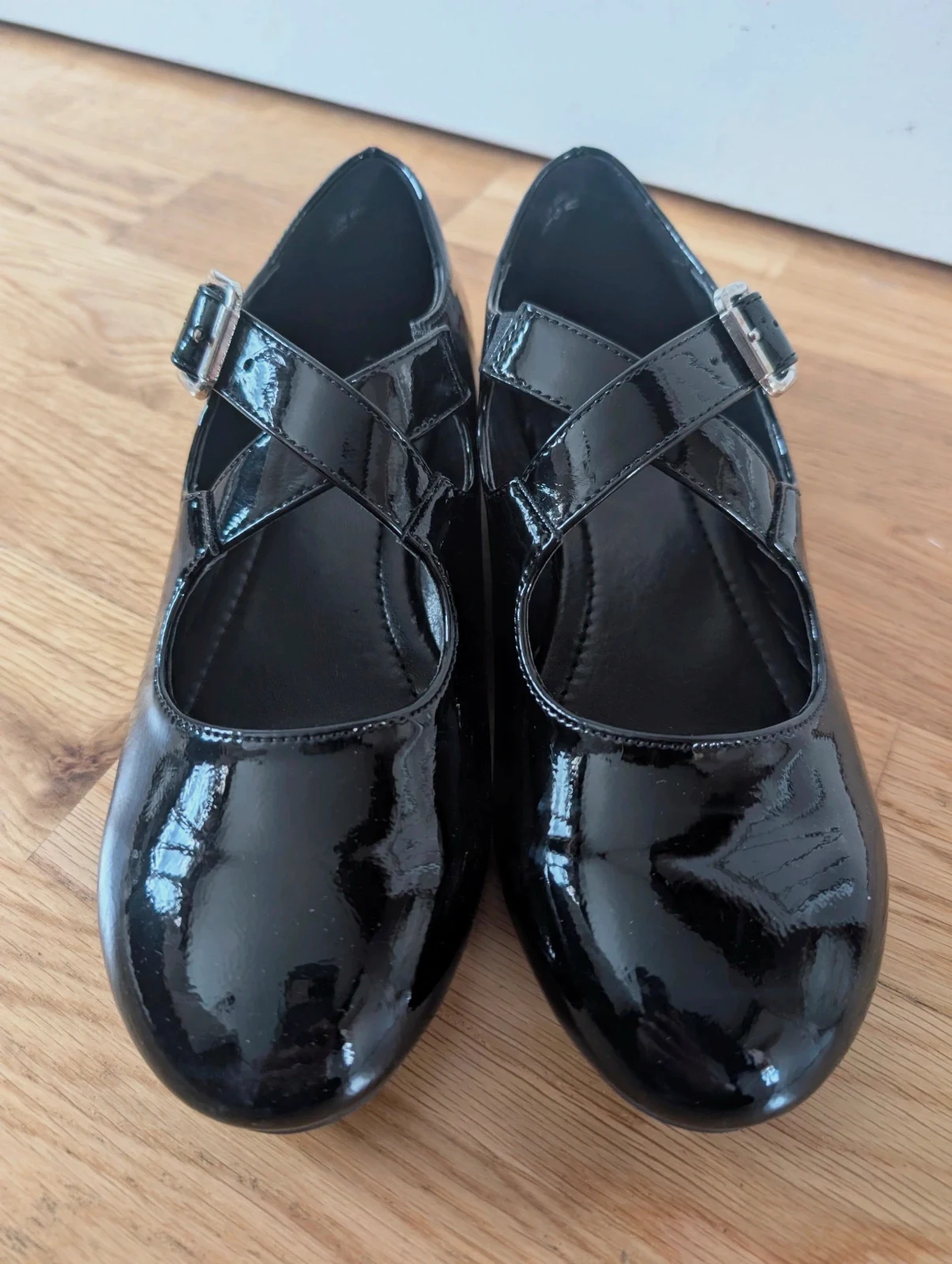 New Black Patent Mary Jane Ballet Flats UK 5