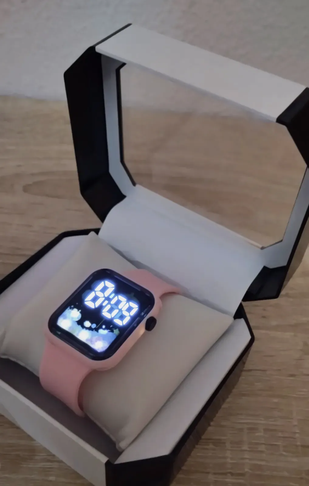 Reloj inteligente pantalla LED rosa – Sin marca – rosa 3