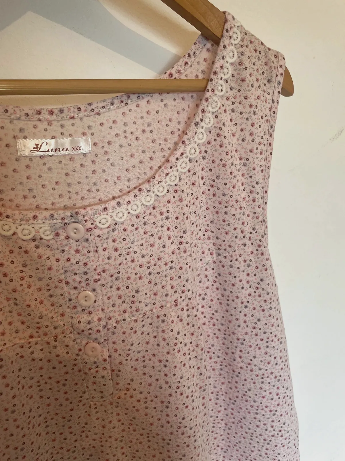 Camisón Floral Rosa Claro - Talla XXXL – Luna – taille XXXL / 46 / 18 4