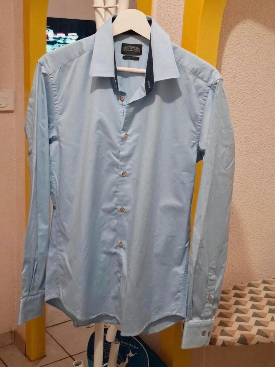Chemise Bleu Clair Manches Longues Atelier des Créateurs (Slim Fit) - Taille M