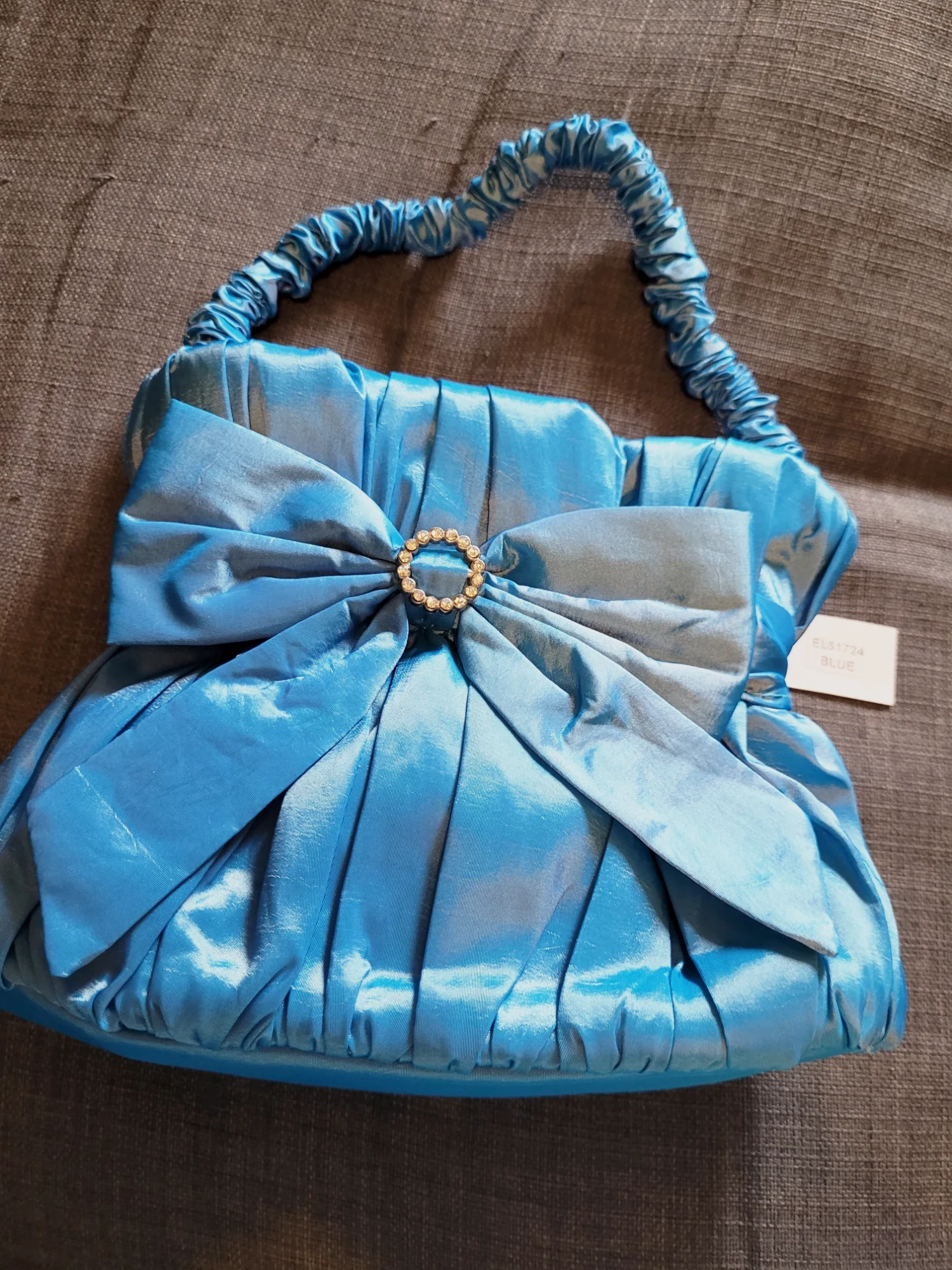Petit sac satiné bleu 