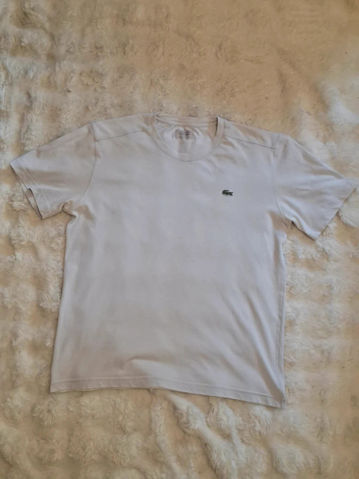 T-shirt technique Lacoste Sport Ultra Dry blanc logo brodé taille L / FR 5