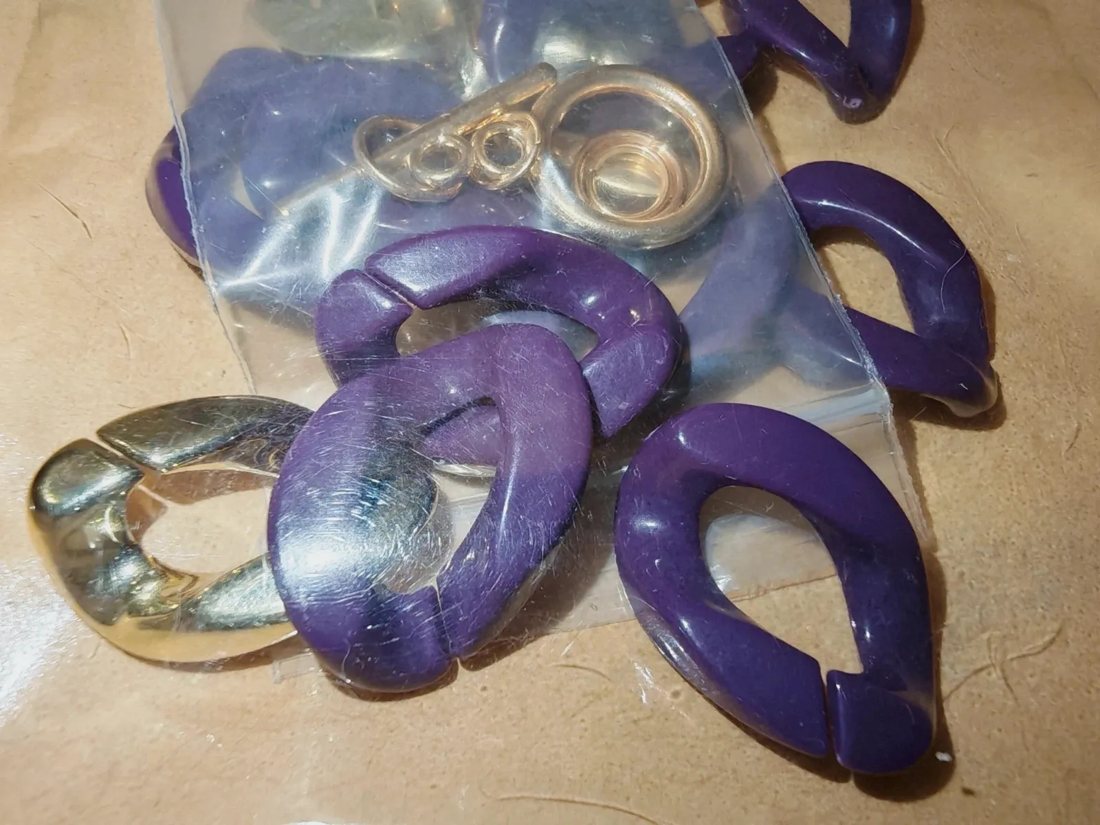 Lot de 2 kits bracelet en acrylique DIY – Blanc & Violet – Neufs – Autre – taille Taille unique 2