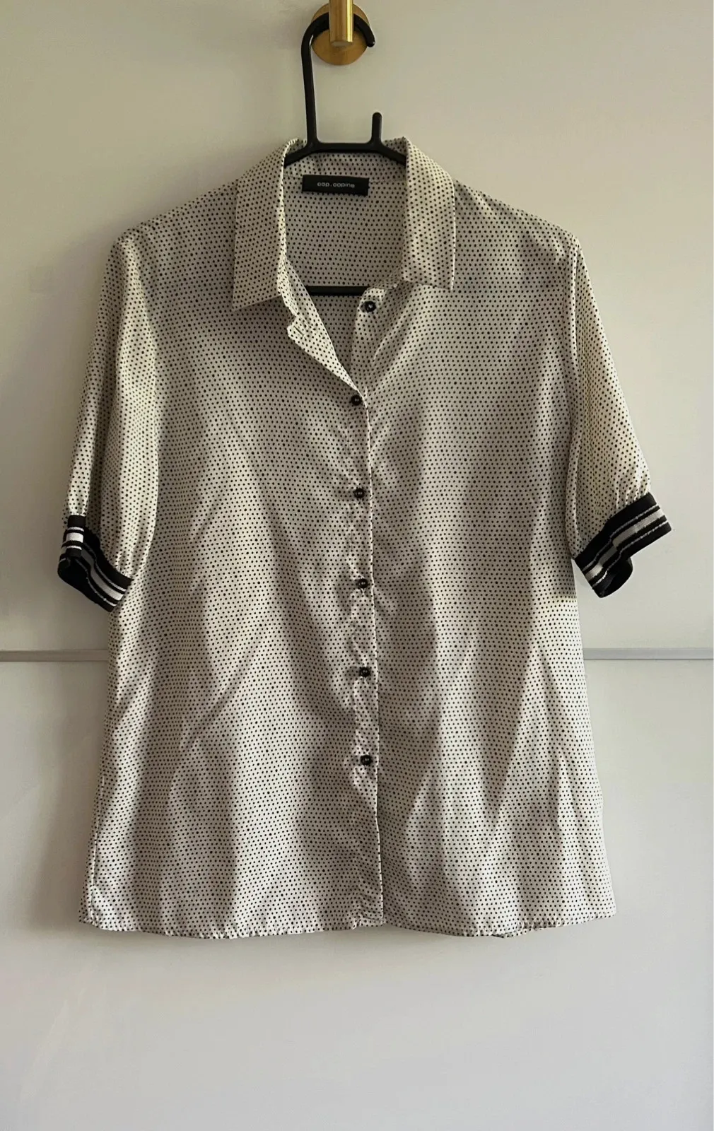 Blouse Cop Copine T36 satinée fluide chic tendance blanc cassé noir – Cop Copine – taille S / 36 / 8 2