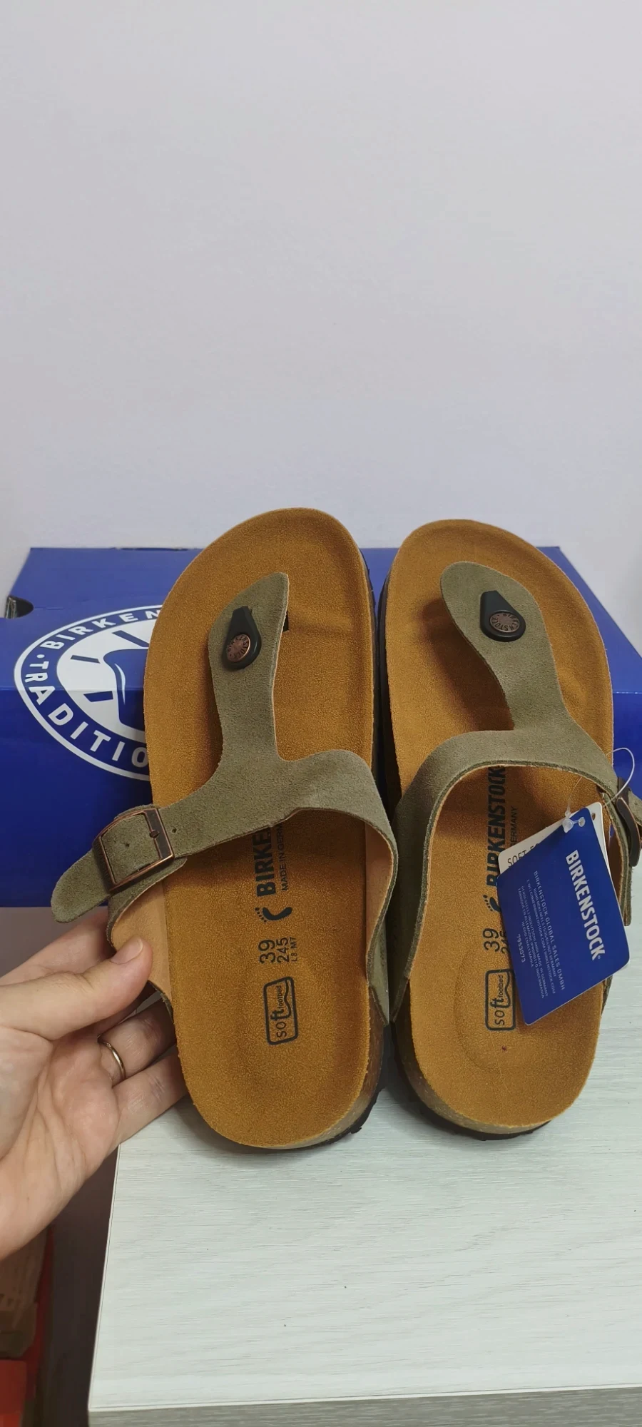Chanclas birkenstock taupe n°39