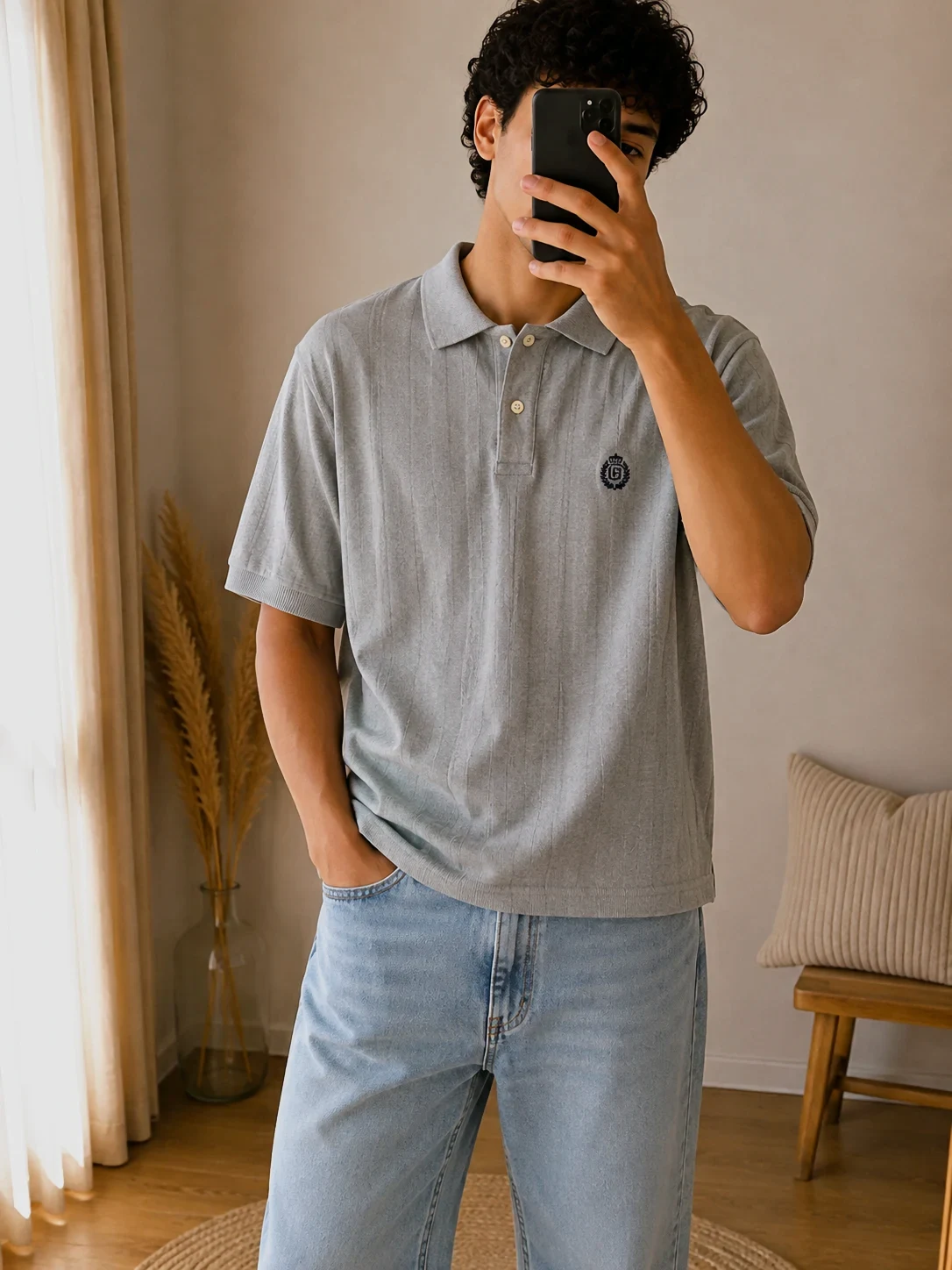 Polo gris Chaps taille XL 100% coton