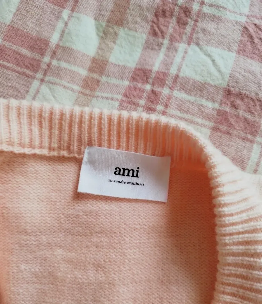Cardigan AMI rose cœur poches – AMI – rose poudré – taille S 3
