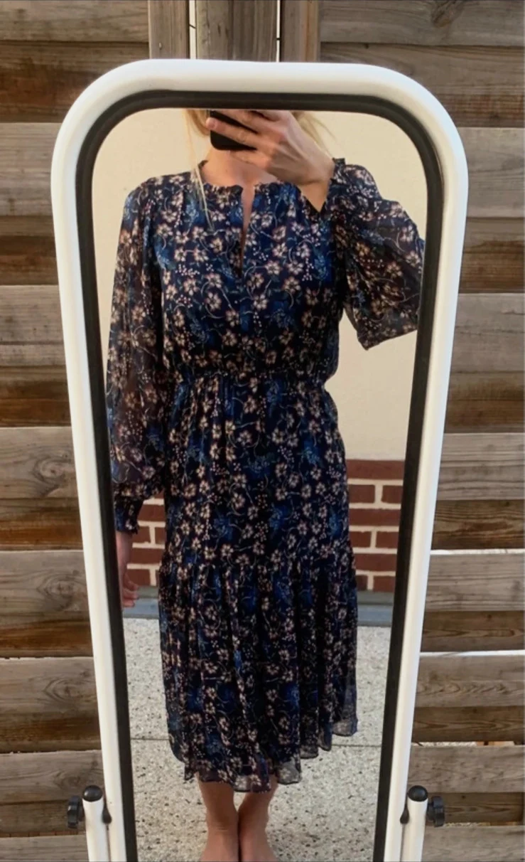 🌸 Robe Suncoo Paris longue manches longues fleurie – Taille 0 (34)