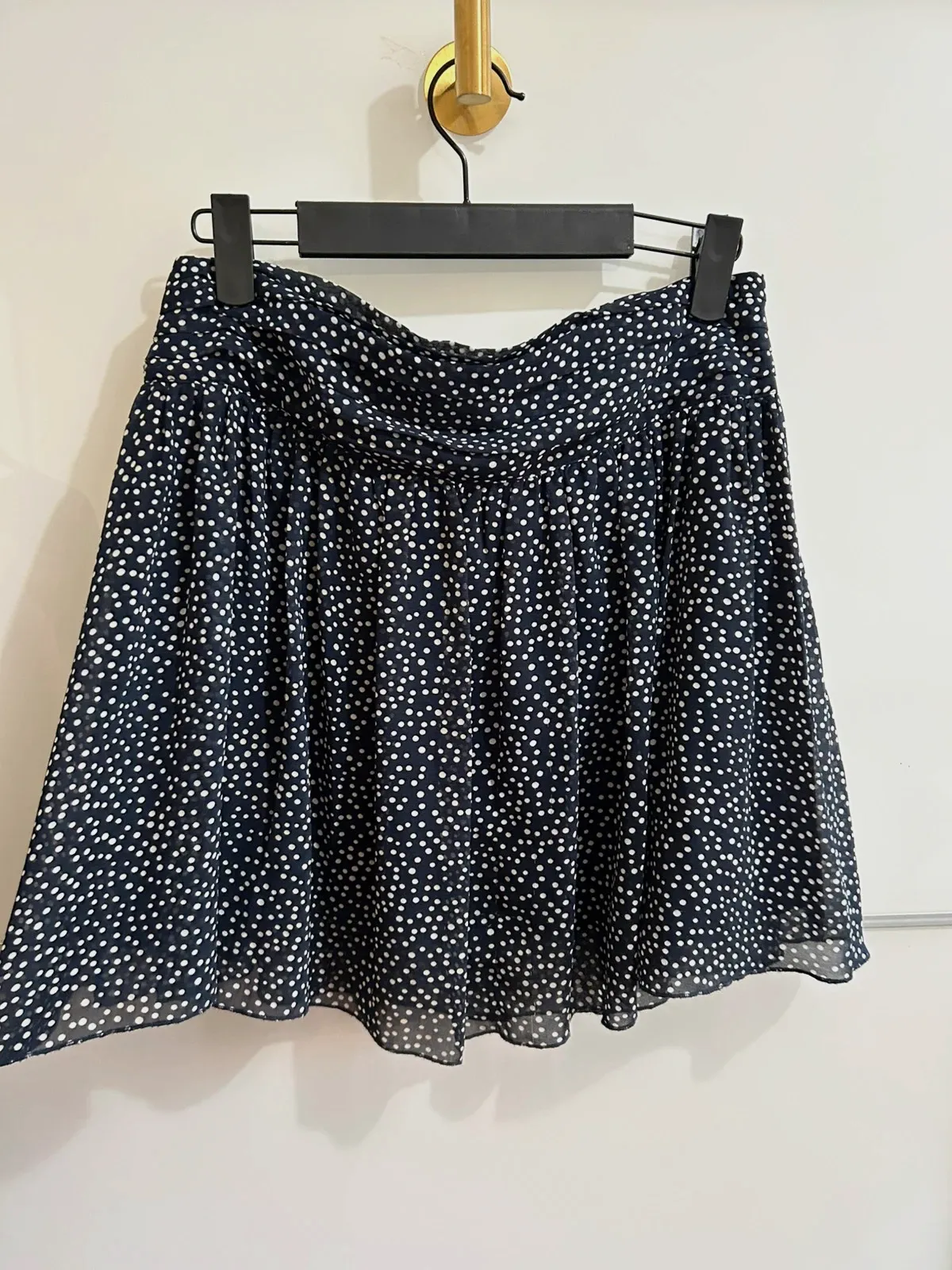 Jupe Naf Naf 36 marine à pois blancs fluide évasée chic – Naf Naf – taille S / 36 / 8 5