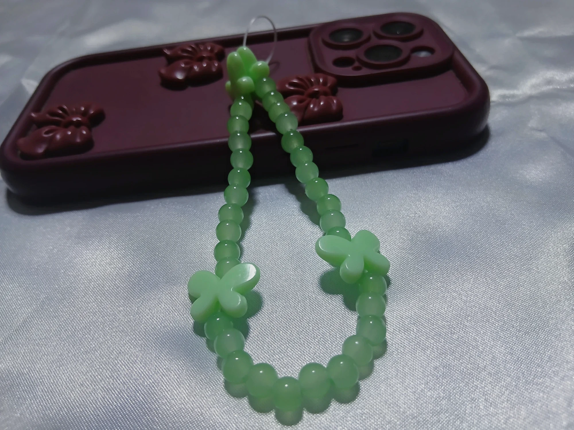 Charme phone tasbih papillon Nour 14 – Fait main