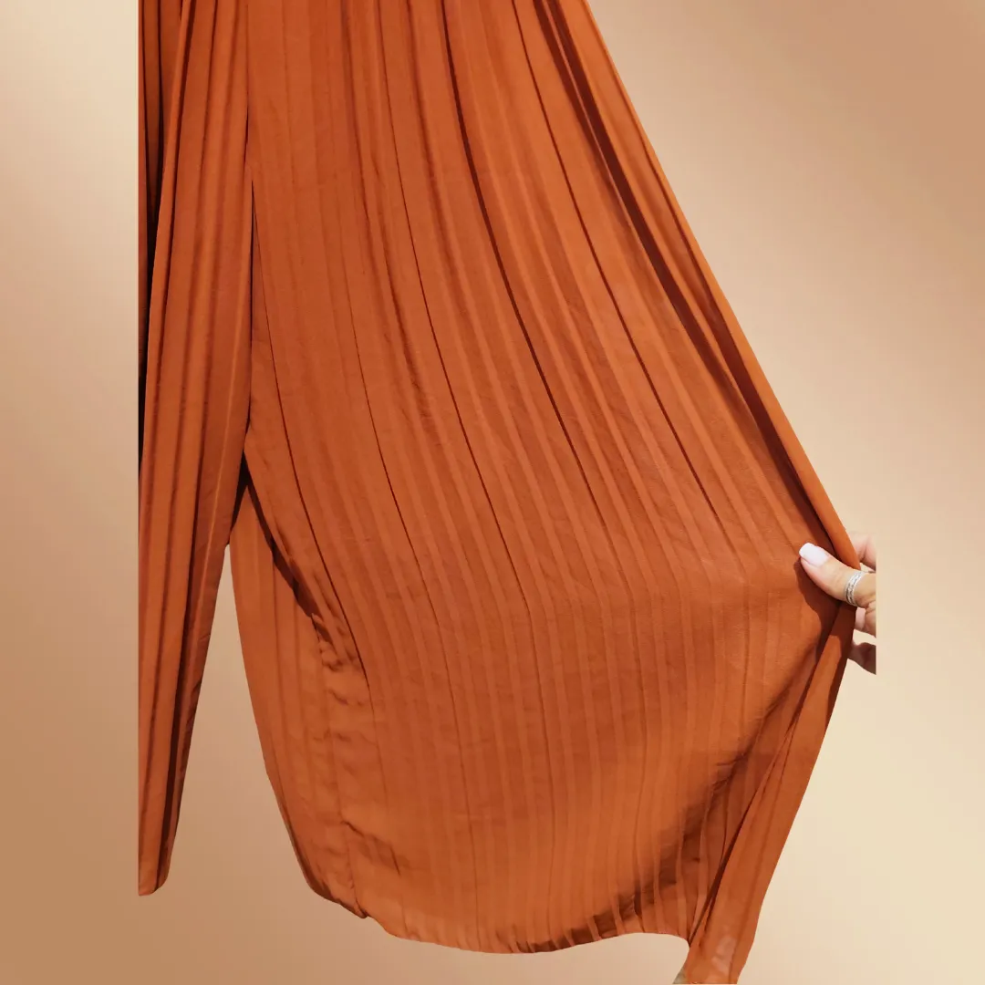 Pantalon large plissé fluide rouille Graciela - Taille unique (TU) – Graciela – taille Taille unique 2