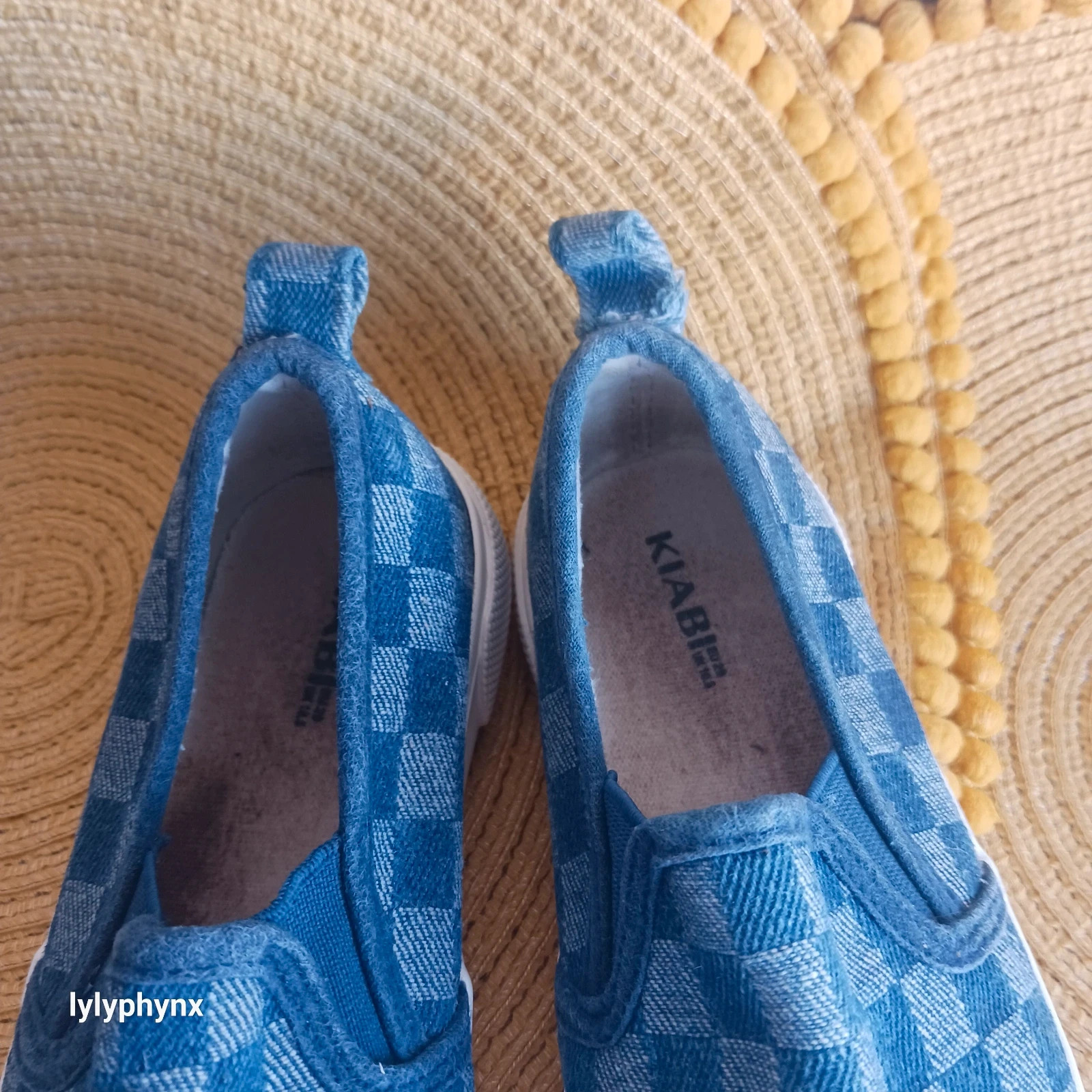 Baskets slip-on Kiabi à damier bleu – Kiabi – taille 29 5
