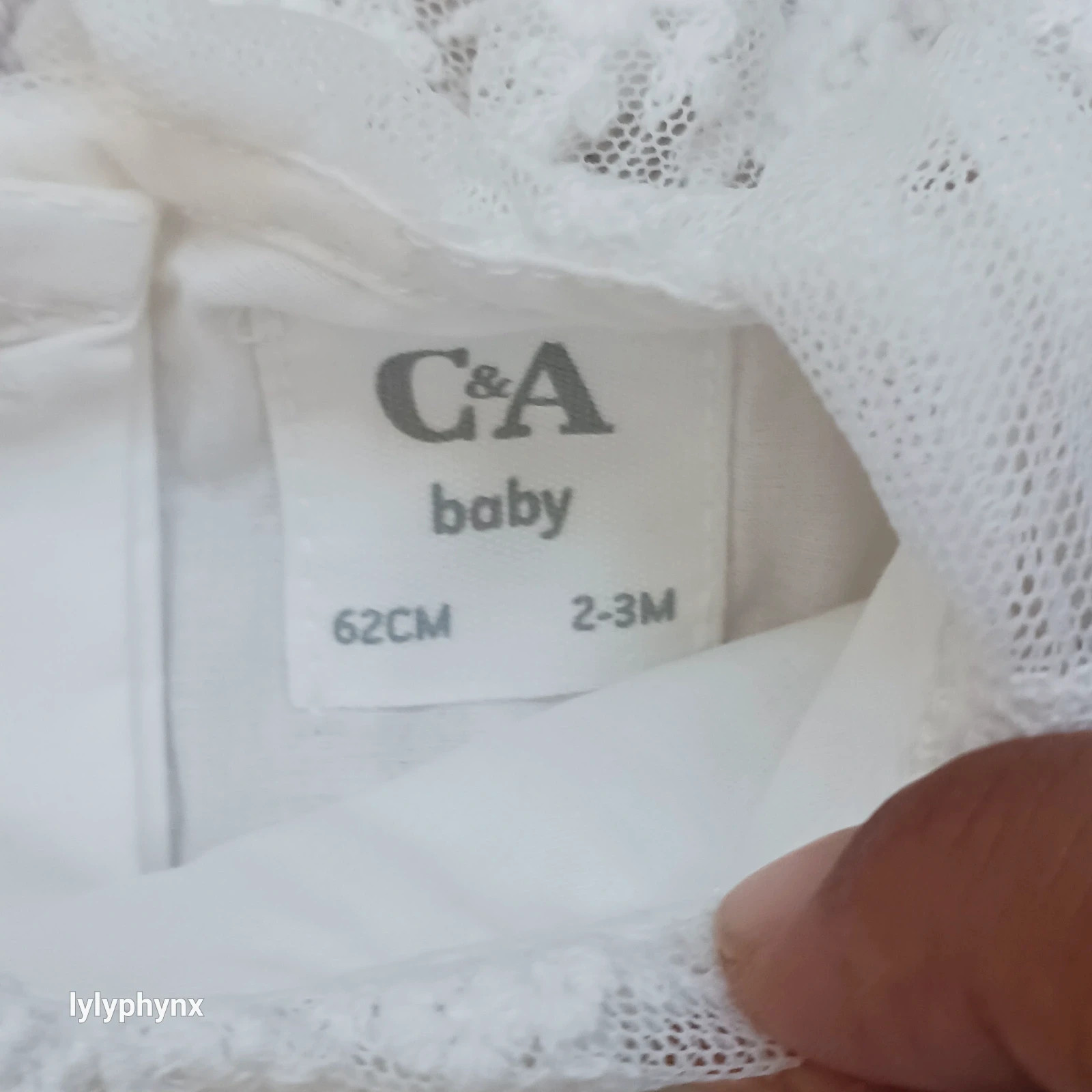 Robe de fête blanche bébé fille C&A 2-3M - Comme neuve – C&A – taille 1-3 mois / 56 cm 4