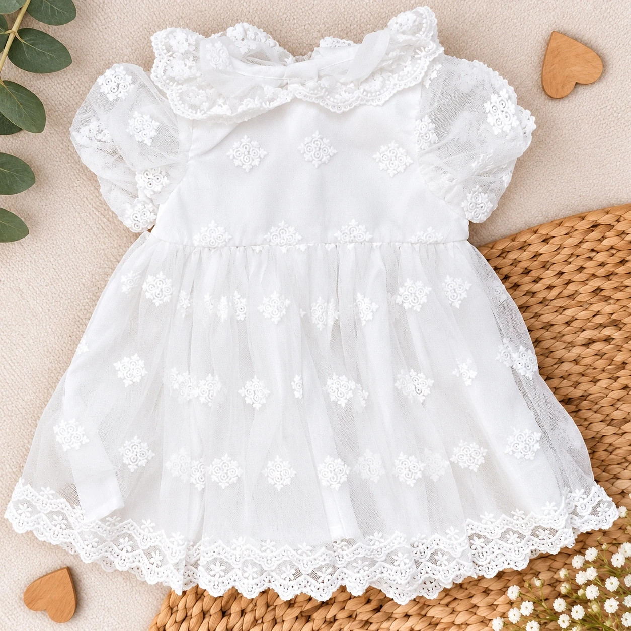 Robe de fête blanche bébé fille C&A 2-3M - Comme neuve