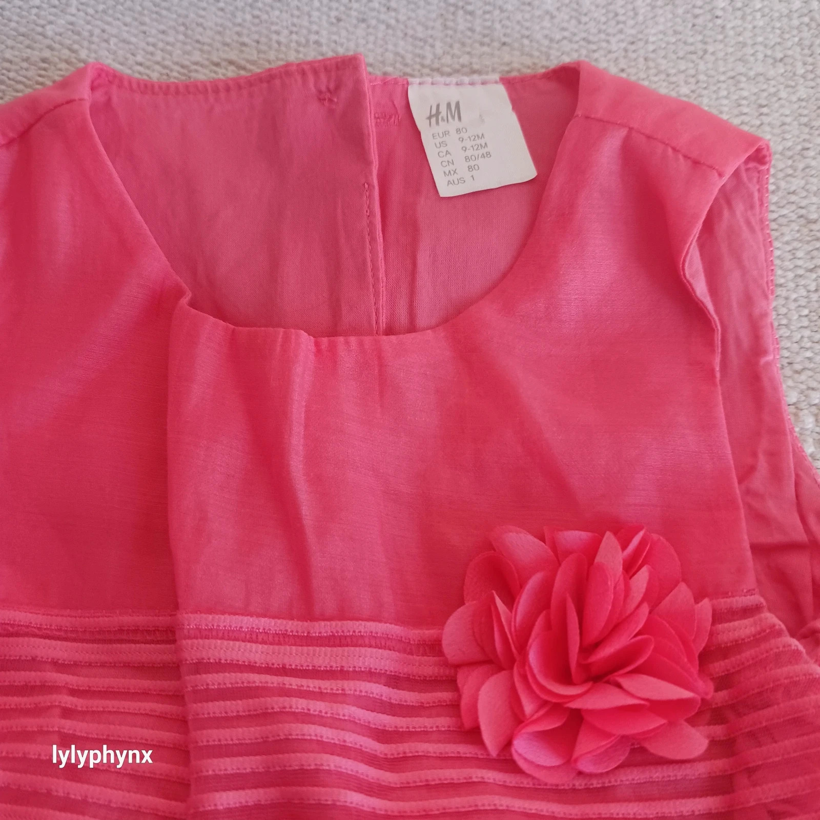 Robe bébé fille H&M rose fuchsia – 9/12 mois – H&M – taille 9-12 mois / 74 cm 4