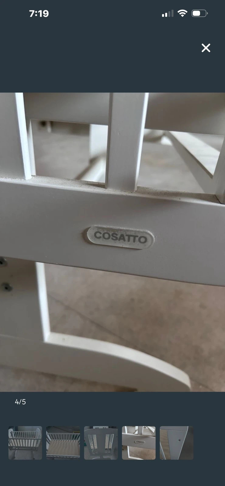 Minicuna Cosatto blanca madera – Cosatto 4