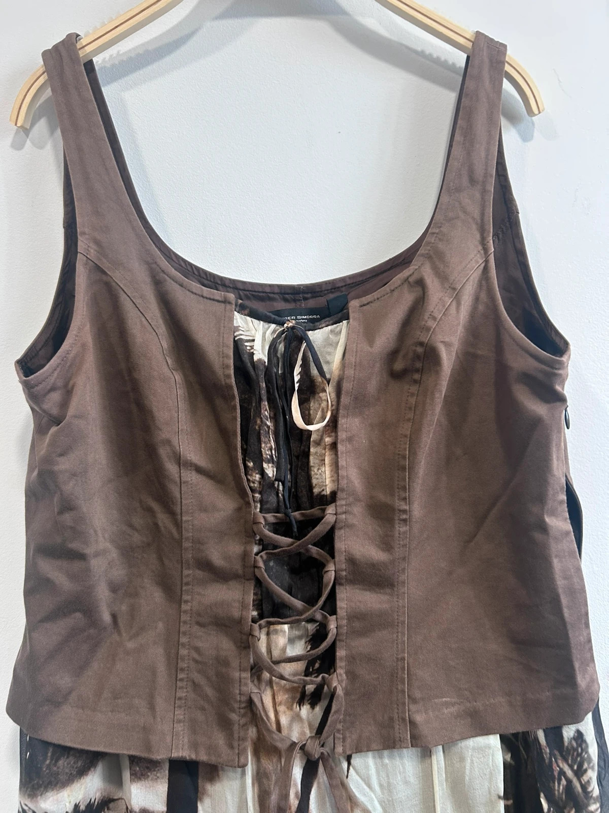 Vestido Javier Simorra Talla 46 Marrón Palmeras – Javier Simorra – taille XXXL / 46 / 18 2