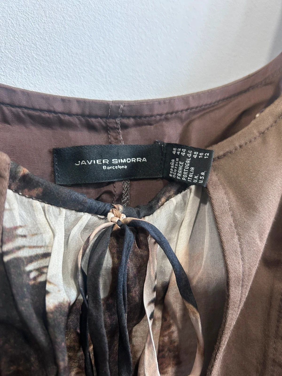 Vestido Javier Simorra Talla 46 Marrón Palmeras – Javier Simorra – taille XXXL / 46 / 18 3
