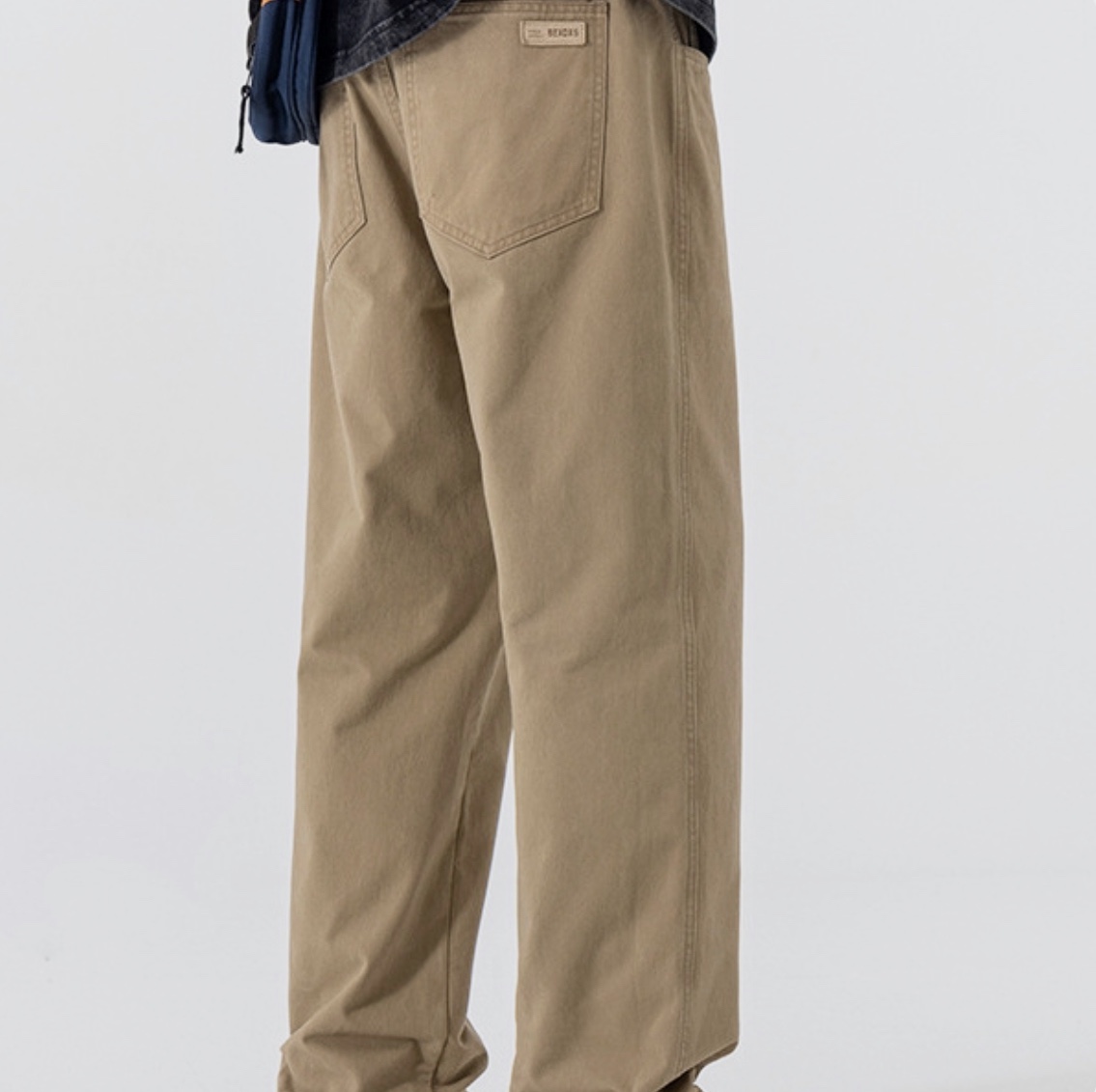 Men Straight Leg Casual Cotton Pants