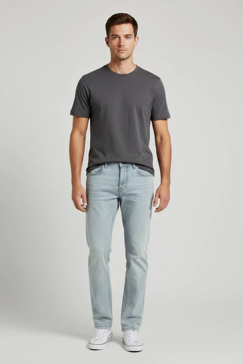 Jean slim bleu clair en denim
