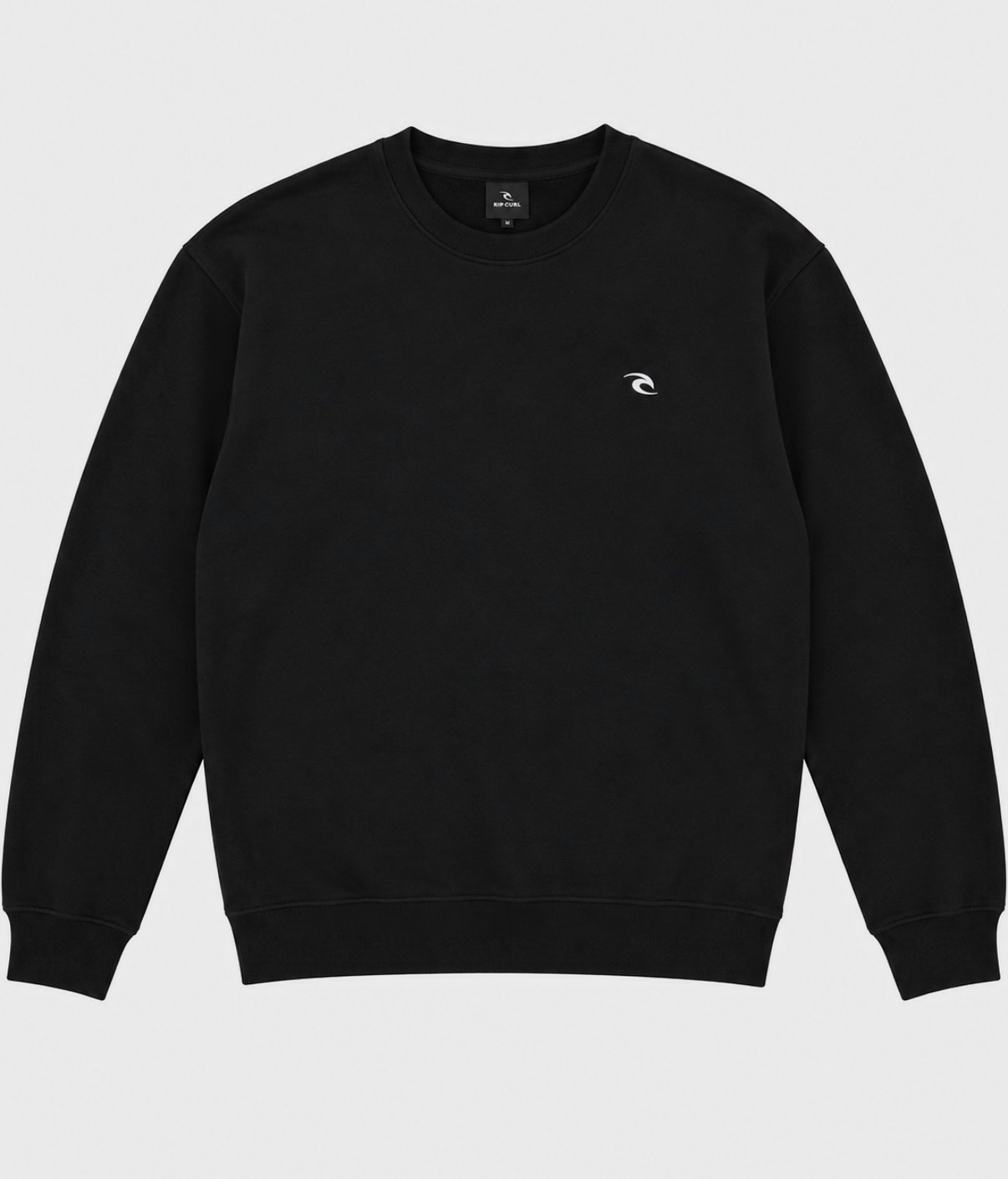 Oceansapart Sweatshirt unisexe noir col rond manches longues uni logo taille M