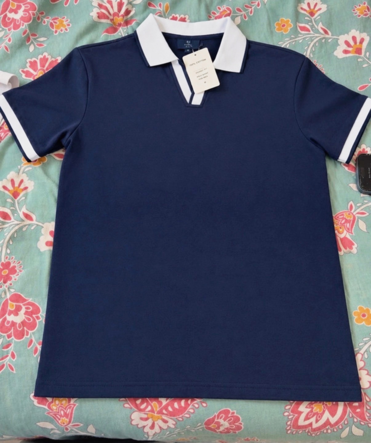 Polo All American Homme M Bleu Marine 100% Coton Neuf – Style USA Casual