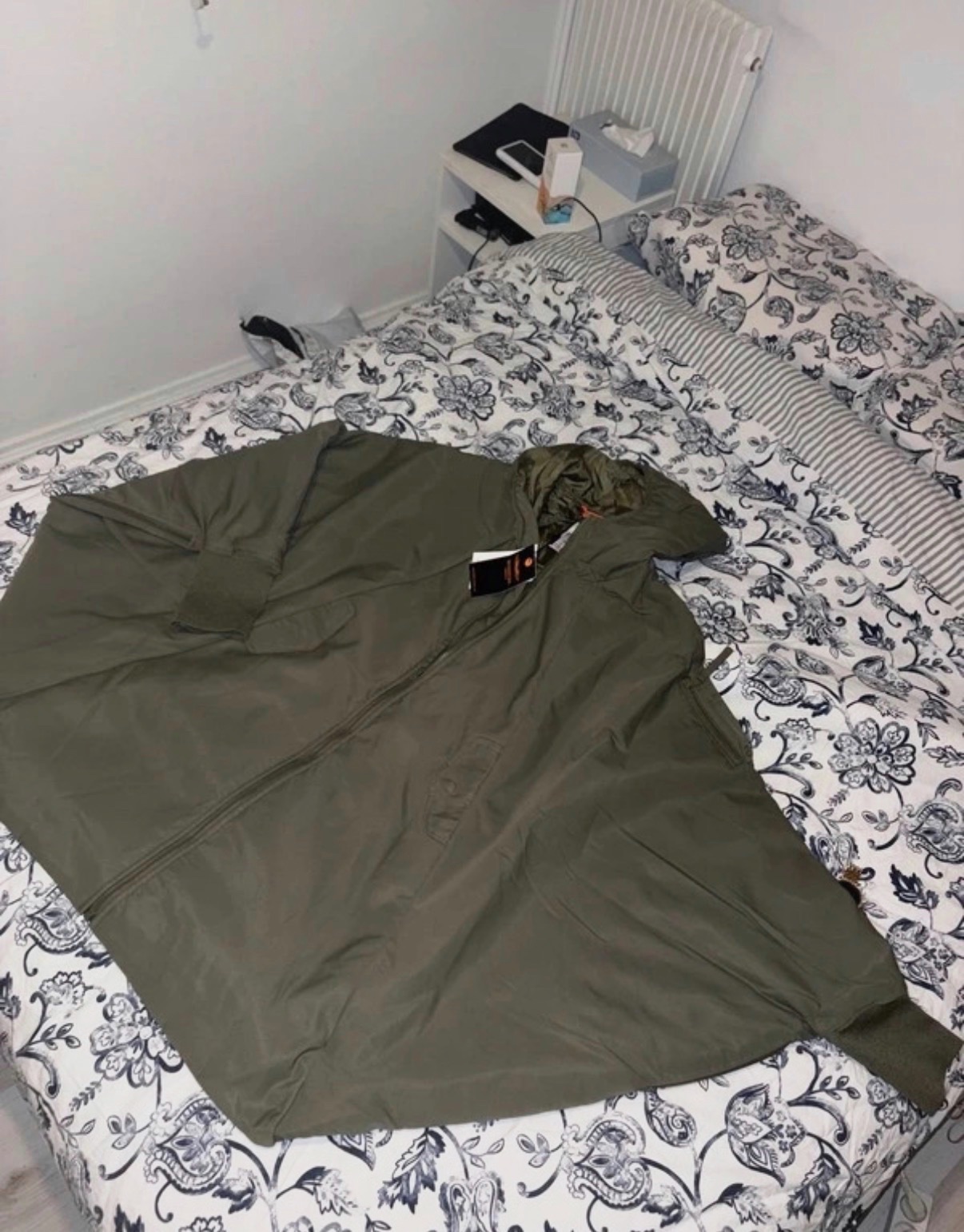 Bombers Original veste bomber homme kaki taille L fermeture éclair motif uni – Bombers – taille L 6