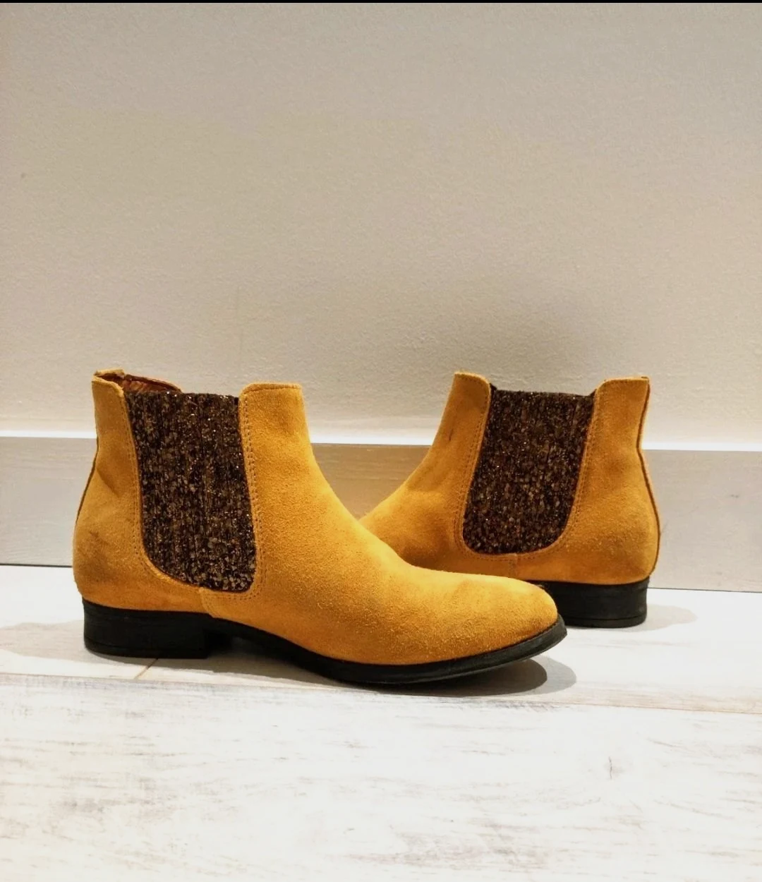 Bottines style Chelsea cuir et daim - Besson Chaussures