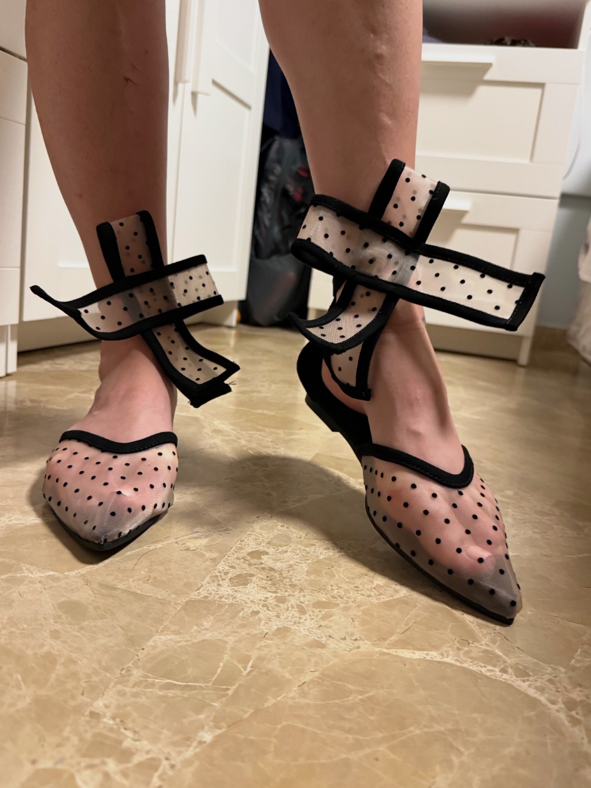 Bailarinas de tul con lunares y lazo en el tobillo – Sin marca – taille EU 40 5