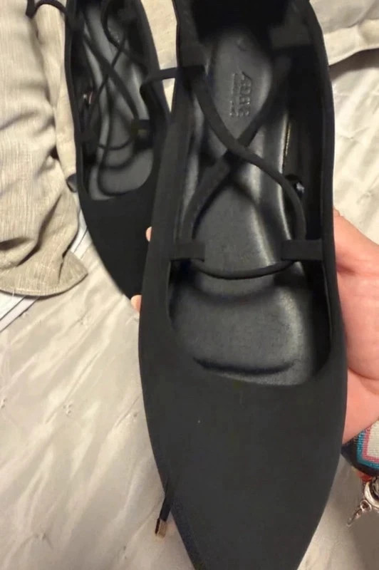 Bailarinas negras de antelina con cordones – ardene – taille 37 4
